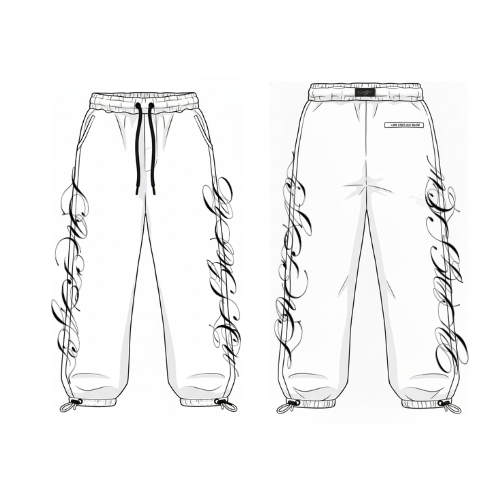 White F$L Puffer Sweats