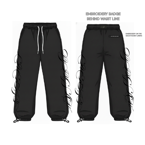 Black F$L Puffer Jacket/Sweats Set