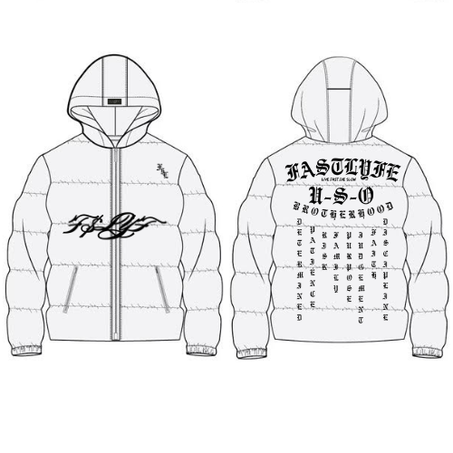 White F$L Puffer Jacket